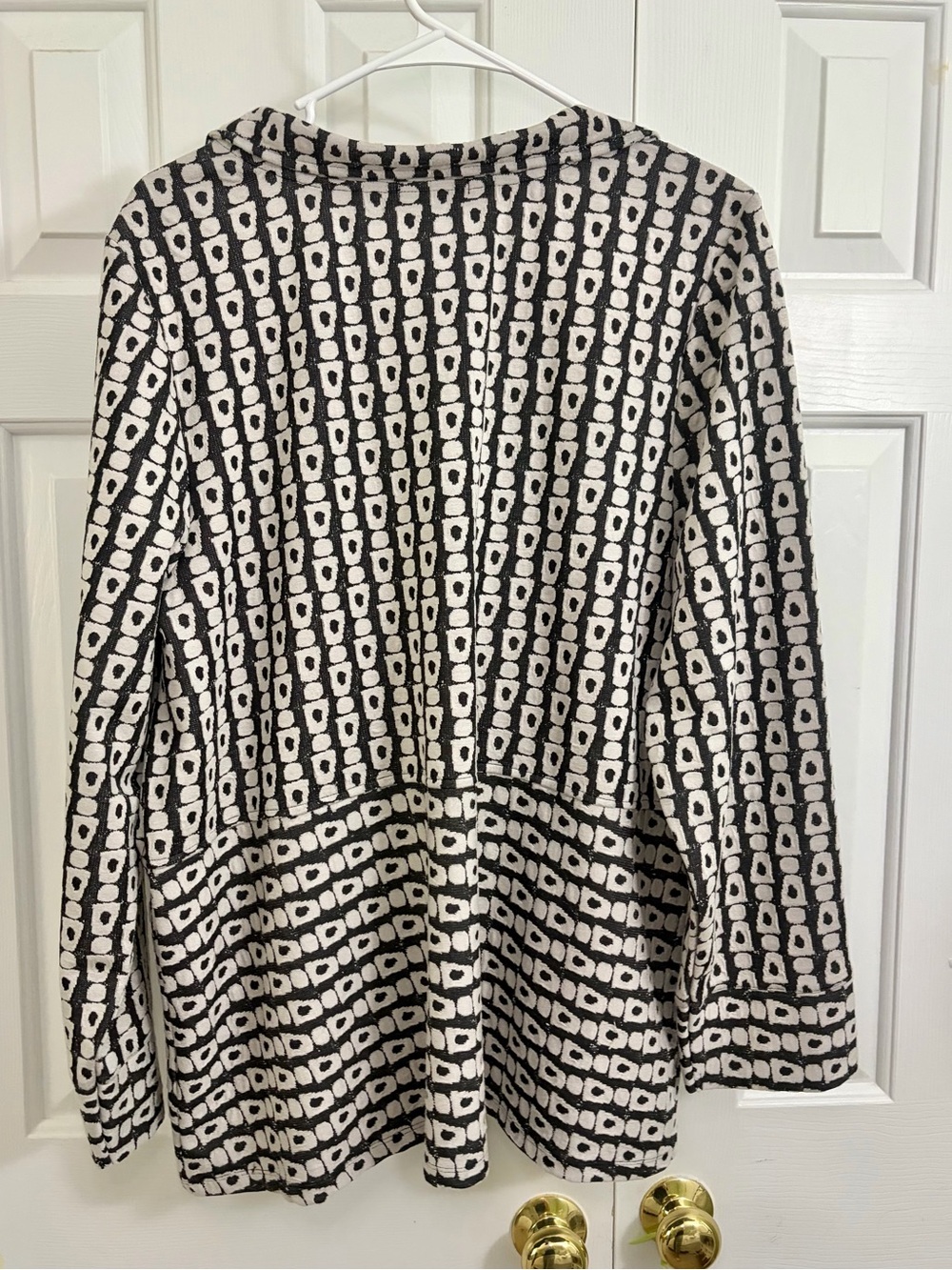 Habitat Lagenlook Black & White Geometric Print Lightweight Blazer Jacket XL - Picture 6 of 15